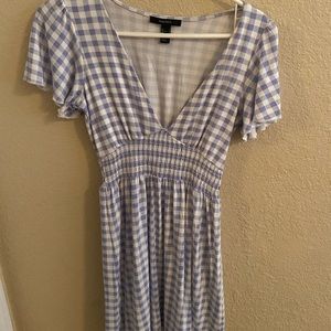 Forever 21 Gingham Smocked Waist Skater Dress